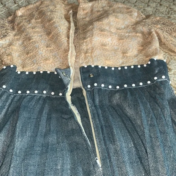 Freebird boho country dress lace western COSTUME model XS 0 2 S LONG free people - Picture 9 of 11